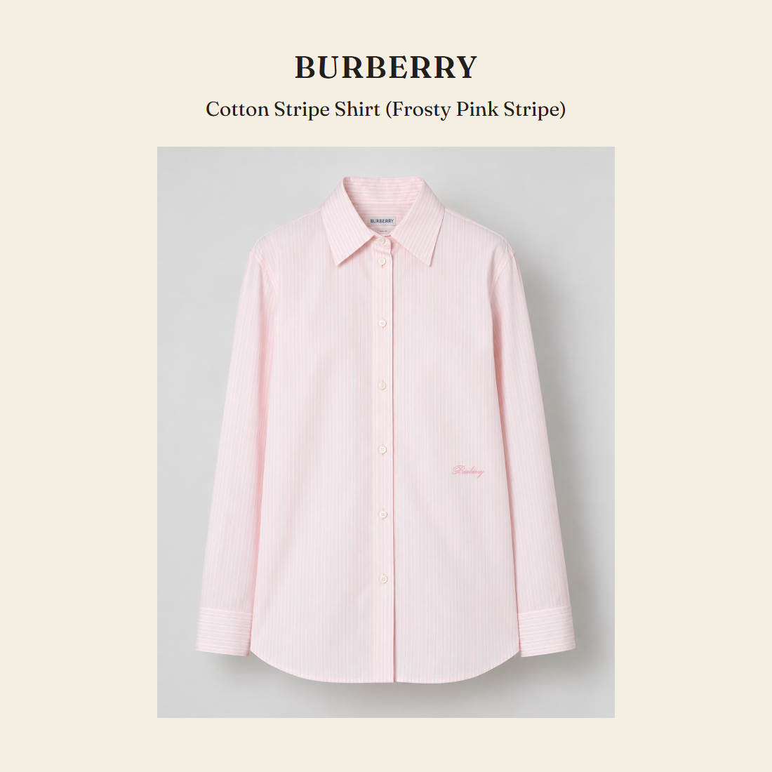 버버리(Burberry) Cotton Stripe Shirt (Frosty Pink Stripe) 셔츠 - 영국 정품 직수입 | Lhea UK(레아영국)