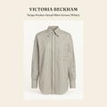 빅토리아 베컴(Victoria Beckham) Stripe Pocket-Detail Shirt (Green/White) 셔츠 - 영국 정품 직수입 | Lhea UK(레아영국)