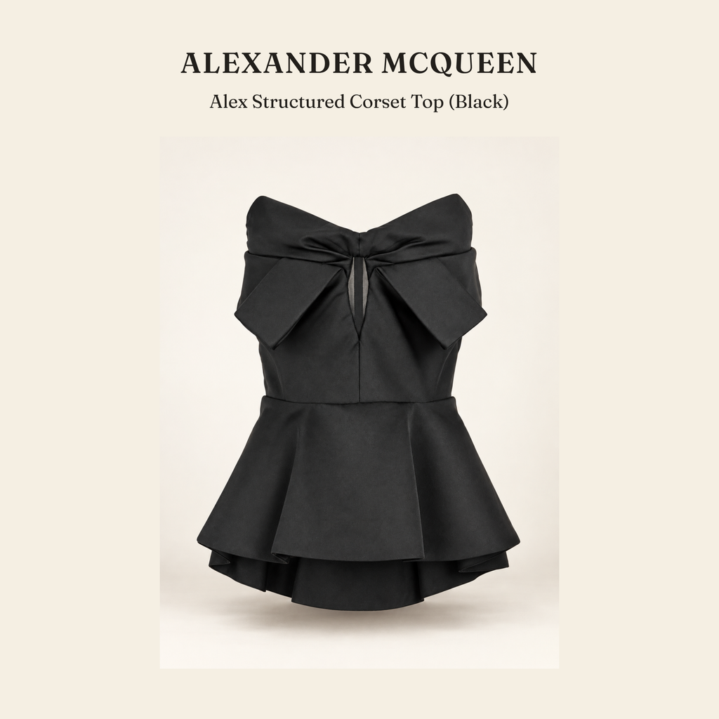 알렉산더 맥퀸(Alexander McQueen) Alex Structured Corset Top (Black) - 영국직구 정품 | 레아영국