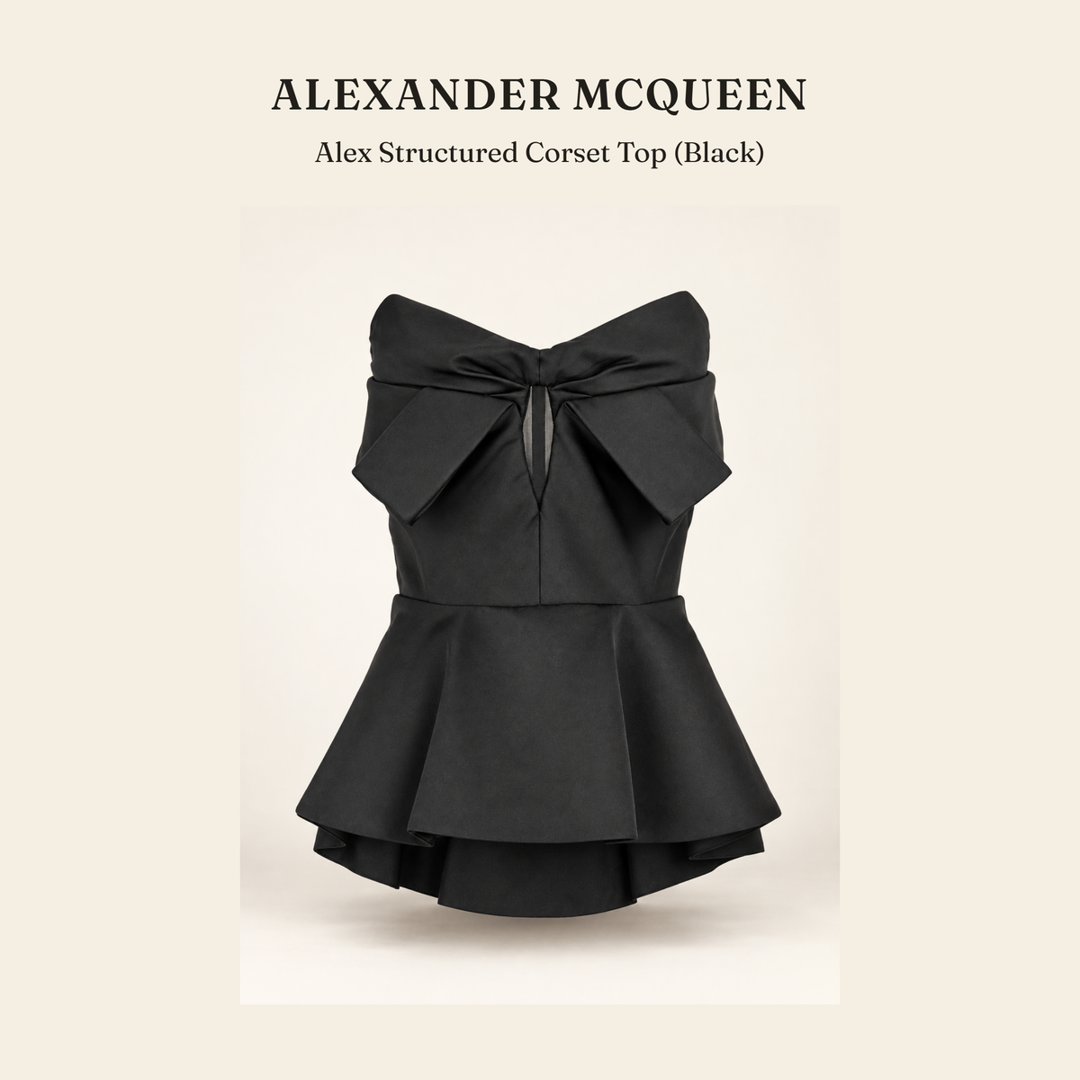 알렉산더 맥퀸(Alexander McQueen) Alex Structured Corset Top (Black) - 영국직구 정품 | 레아영국