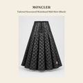 몽클레르(Moncler) Tailored Structured Waistband Midi Skirt (Black) - 영국직구 정품 | 레아영국
