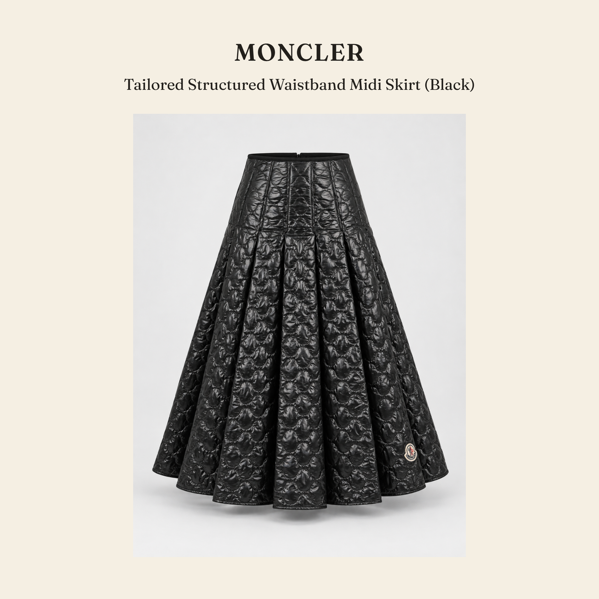 몽클레르(Moncler) Tailored Structured Waistband Midi Skirt (Black) - 영국직구 정품 | 레아영국