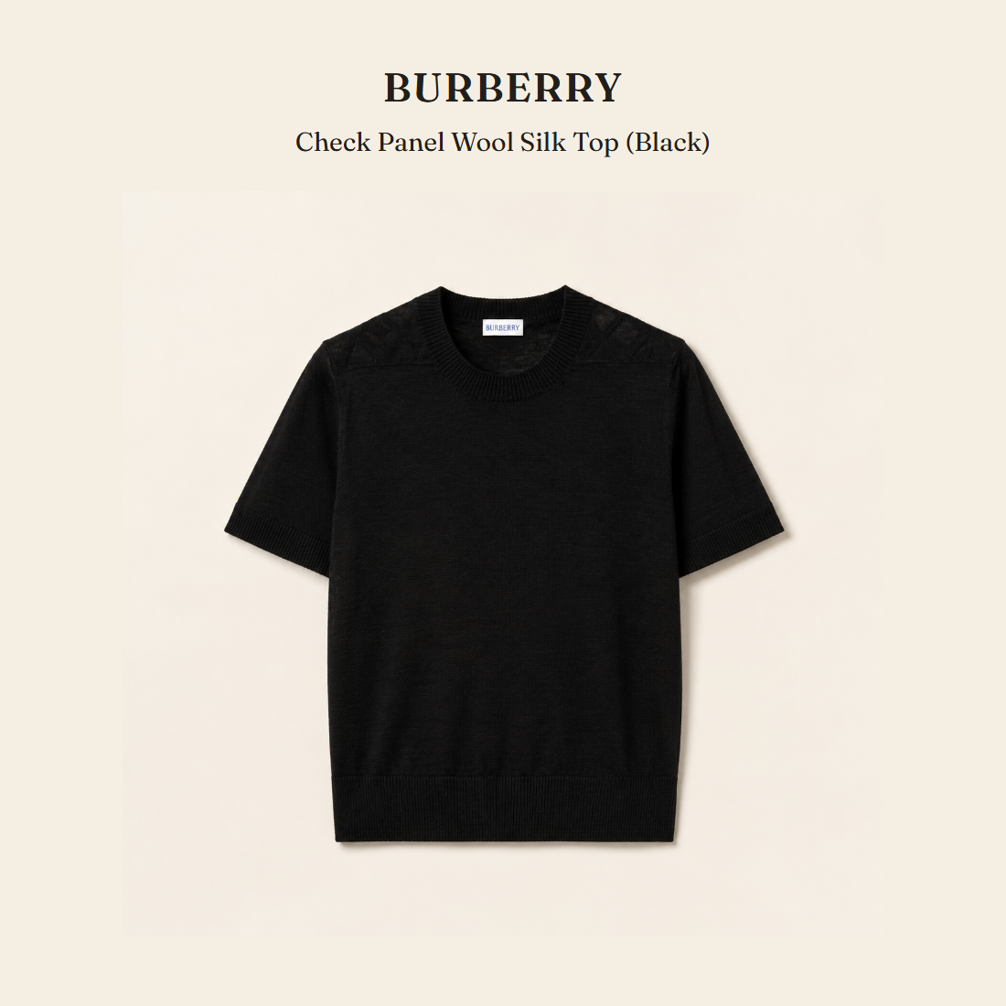 버버리(Burberry) Check Panel Wool Silk Top (Black) 니트웨어 - 영국 정품 직수입 | Lhea UK(레아영국)
