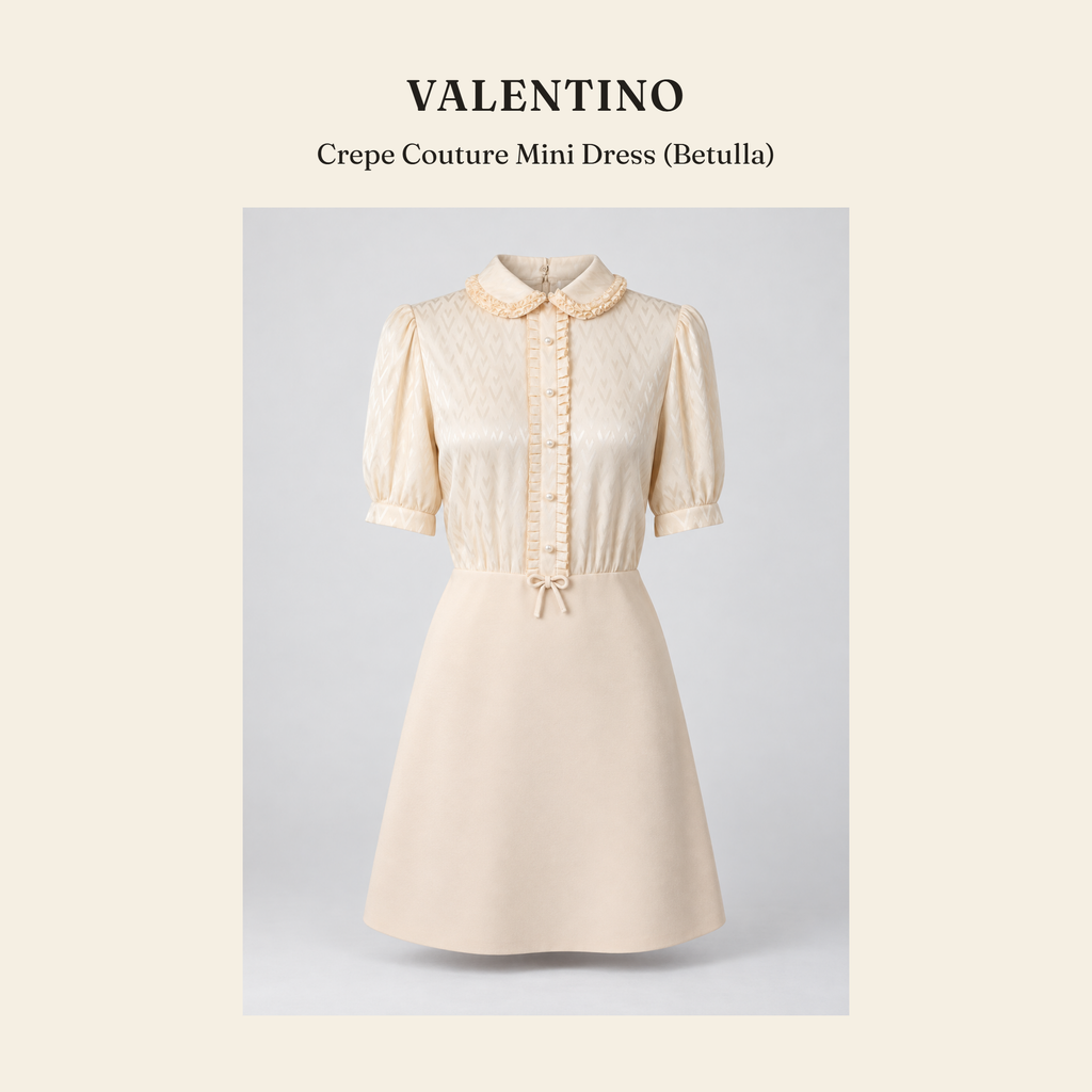 발렌티노(Valentino) Crepe Couture Mini Dress (Betulla) 원피스 - 영국직구 정품 | 레아영국