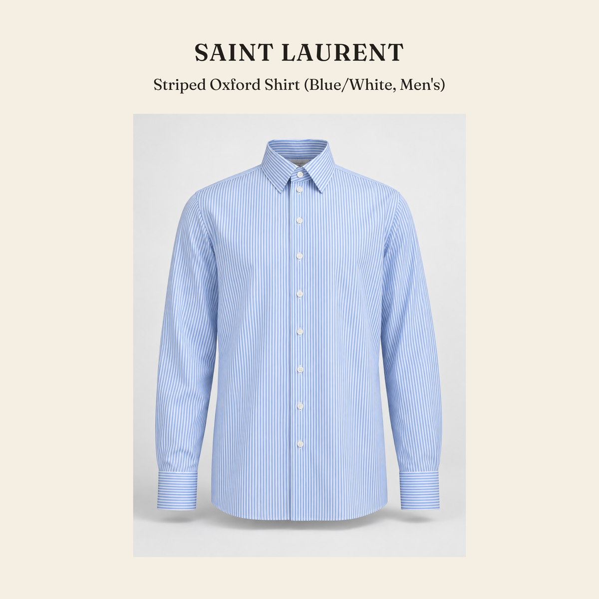 생로랑(Saint Laurent) Striped Oxford Shirt (Blue/White, Men's) 셔츠 - 영국직구 정품 | 레아영국
