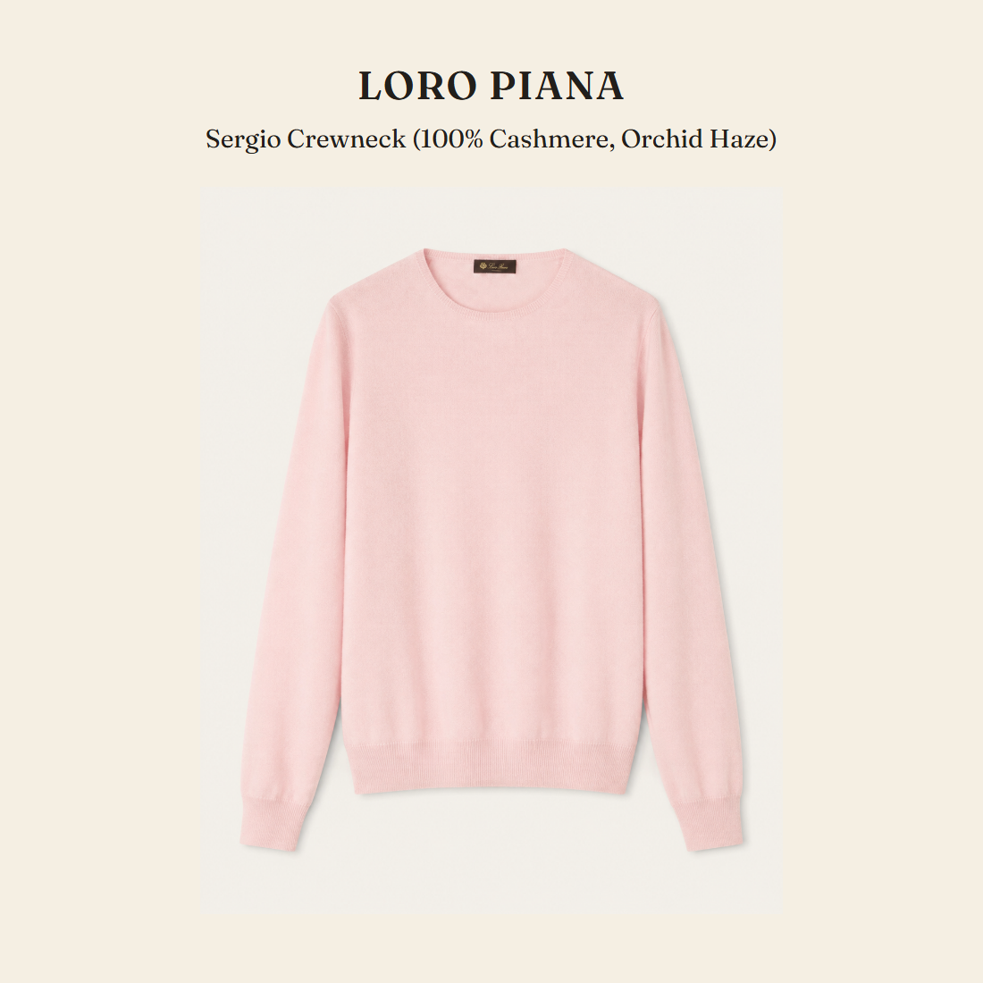 로로피아나(Loro Piana) Sergio Crewneck (100% Cashmere, Orchid Haze) 니트웨어 - 영국 정품 직수입 | Lhea UK(레아영국)