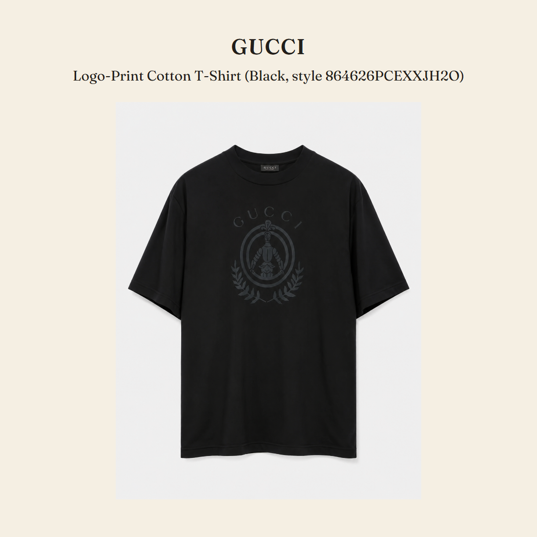 구찌(Gucci) Logo-Print Cotton T-Shirt (Black, style 864626PCEXXJH2O) - 영국 정품 직수입 | Lhea UK(레아영국)