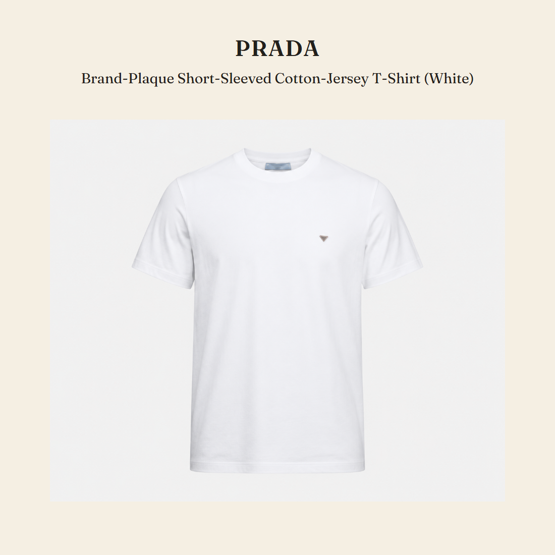 프라다(Prada) Brand-Plaque Short-Sleeved Cotton-Jersey T-Shirt (White) - 영국 정품 직수입 | Lhea UK(레아영국)