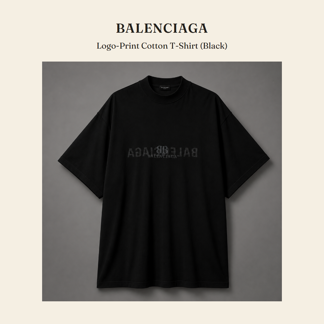 발렌시아가(Balenciaga) Logo-Print Cotton T-Shirt (Black) - 영국 정품 직수입 | Lhea UK(레아영국)