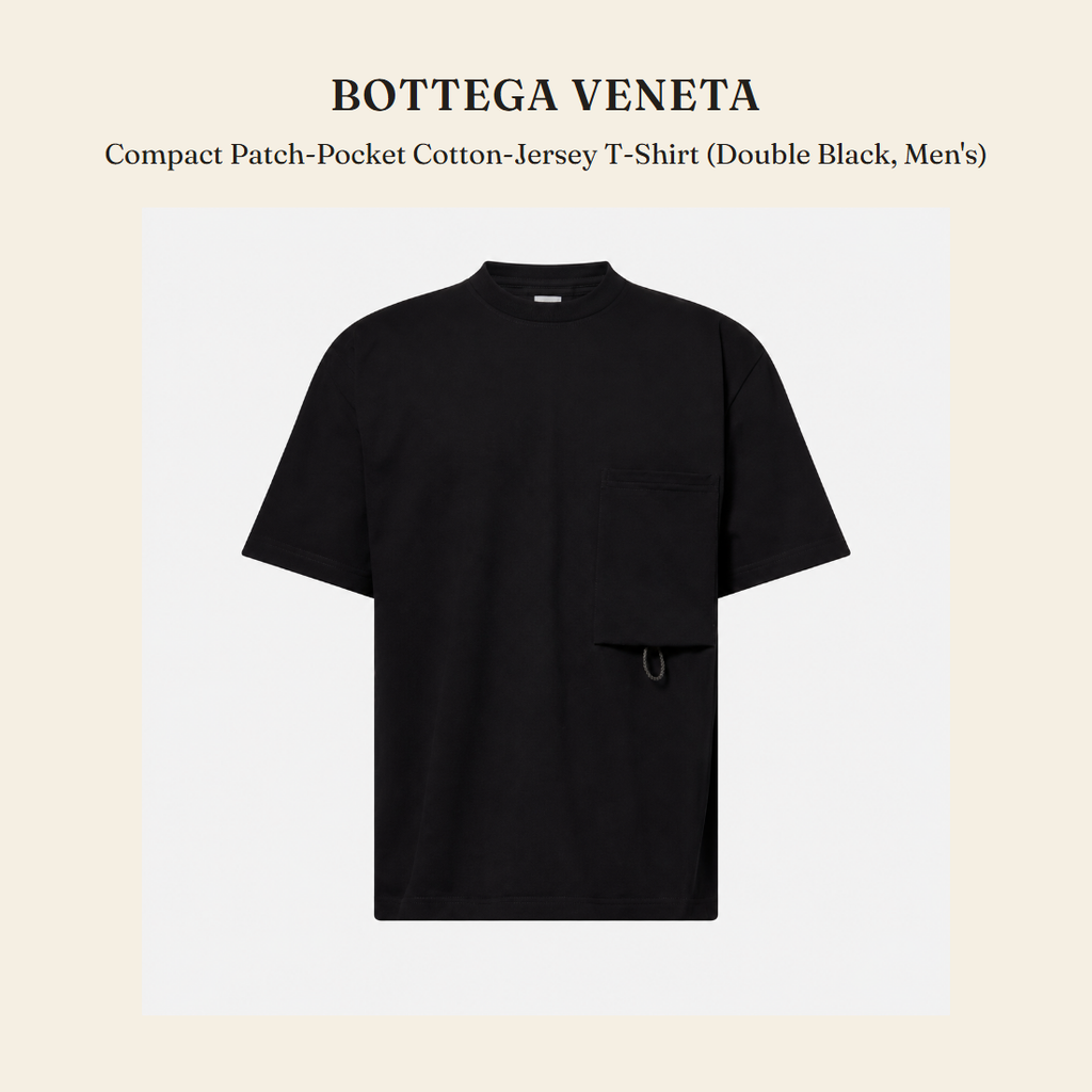 보테가 베네타(Bottega Veneta) Compact Patch-Pocket Cotton-Jersey T-Shirt (Double Black, Men's) - 영국 정품 직수입 | Lhea UK(레아영국)