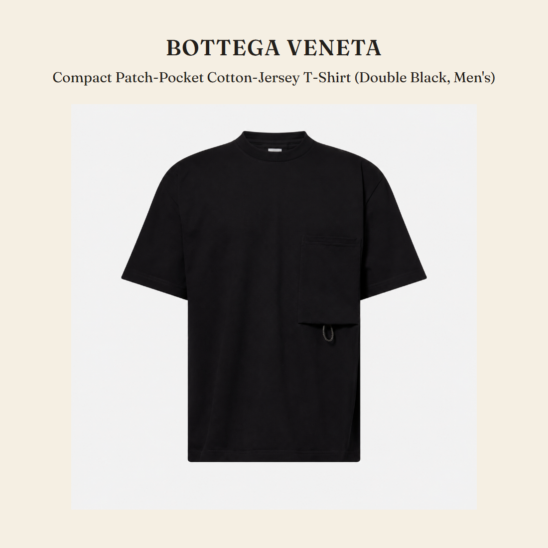 보테가 베네타(Bottega Veneta) Compact Patch-Pocket Cotton-Jersey T-Shirt (Double Black, Men's) - 영국 정품 직수입 | Lhea UK(레아영국)