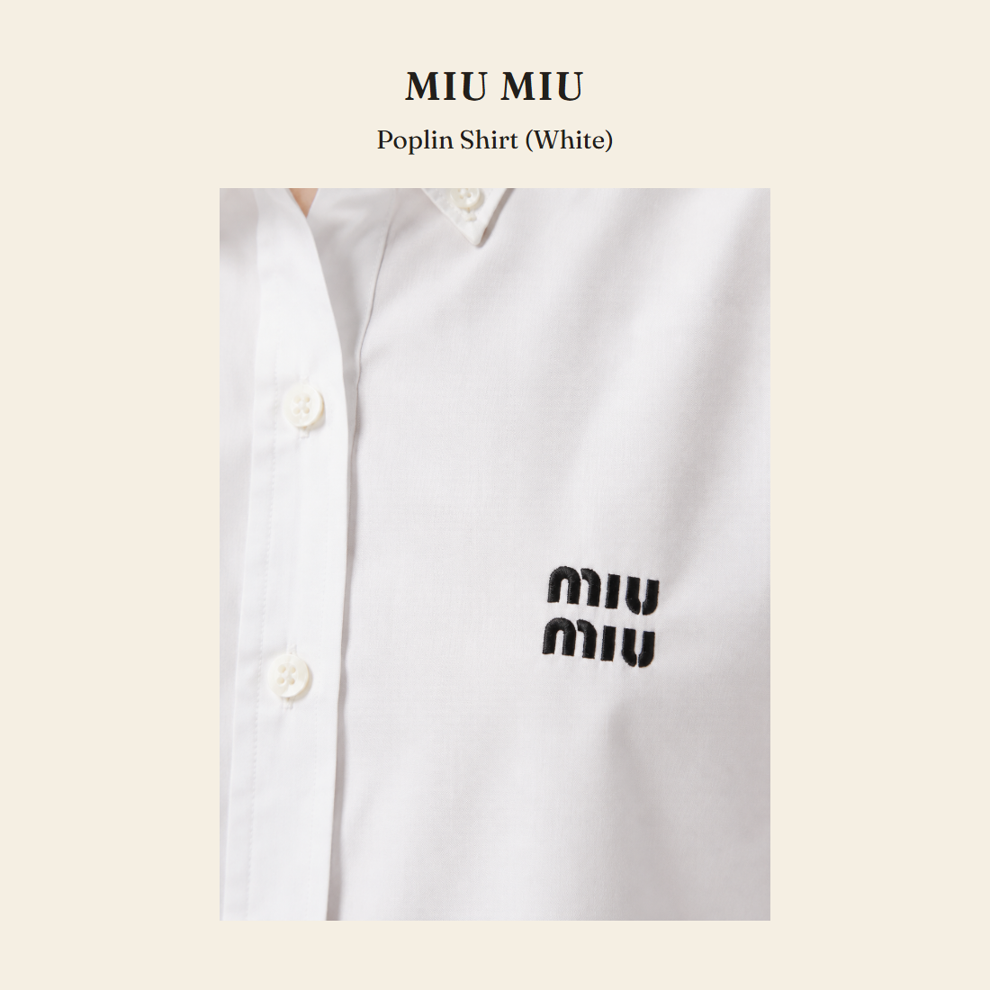 미우미우(Miu Miu) Poplin Shirt (White) 셔츠 - 영국 정품 직수입 | Lhea UK(레아영국)