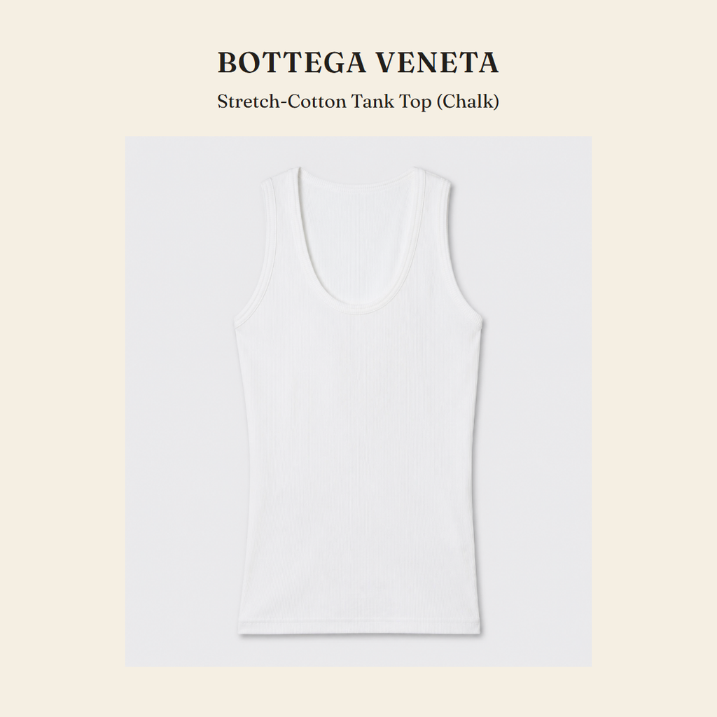 보테가 베네타(Bottega Veneta) Stretch-Cotton Tank Top (Chalk) - 영국 정품 직수입 | Lhea UK(레아영국)