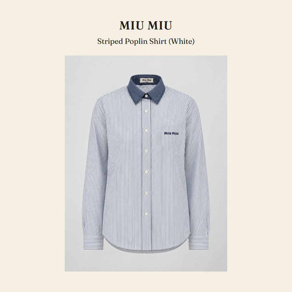 미우미우(Miu Miu) Striped Poplin Shirt (White) 셔츠 - 영국 정품 직수입 | Lhea UK(레아영국)