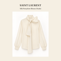 생로랑(Saint Laurent) Silk Pussybow Blouse (Nude) - 영국 정품 직수입 | Lhea UK(레아영국)