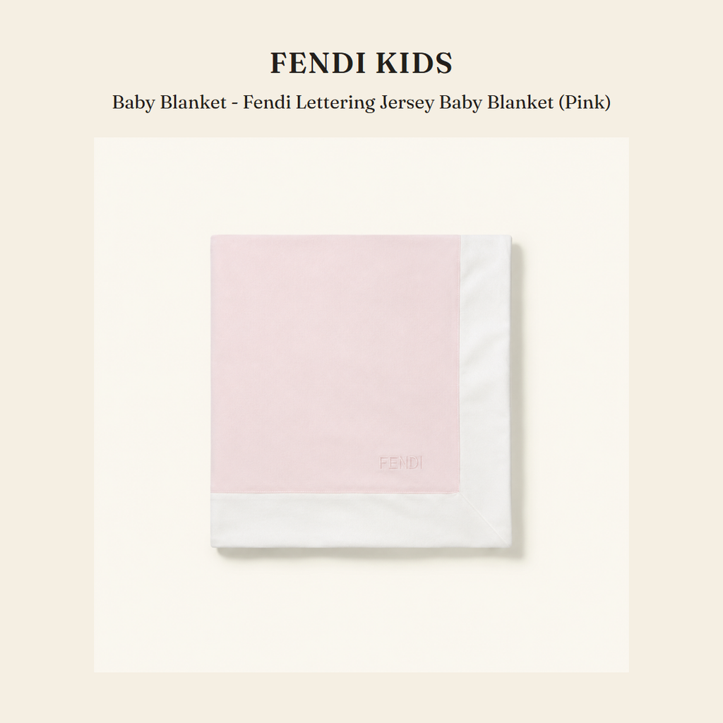 펜디 키즈(Fendi Kids) Baby Blanket - Fendi Lettering Jersey Baby Blanket (Pink) - 영국 정품 직수입 | Lhea UK(레아영국)