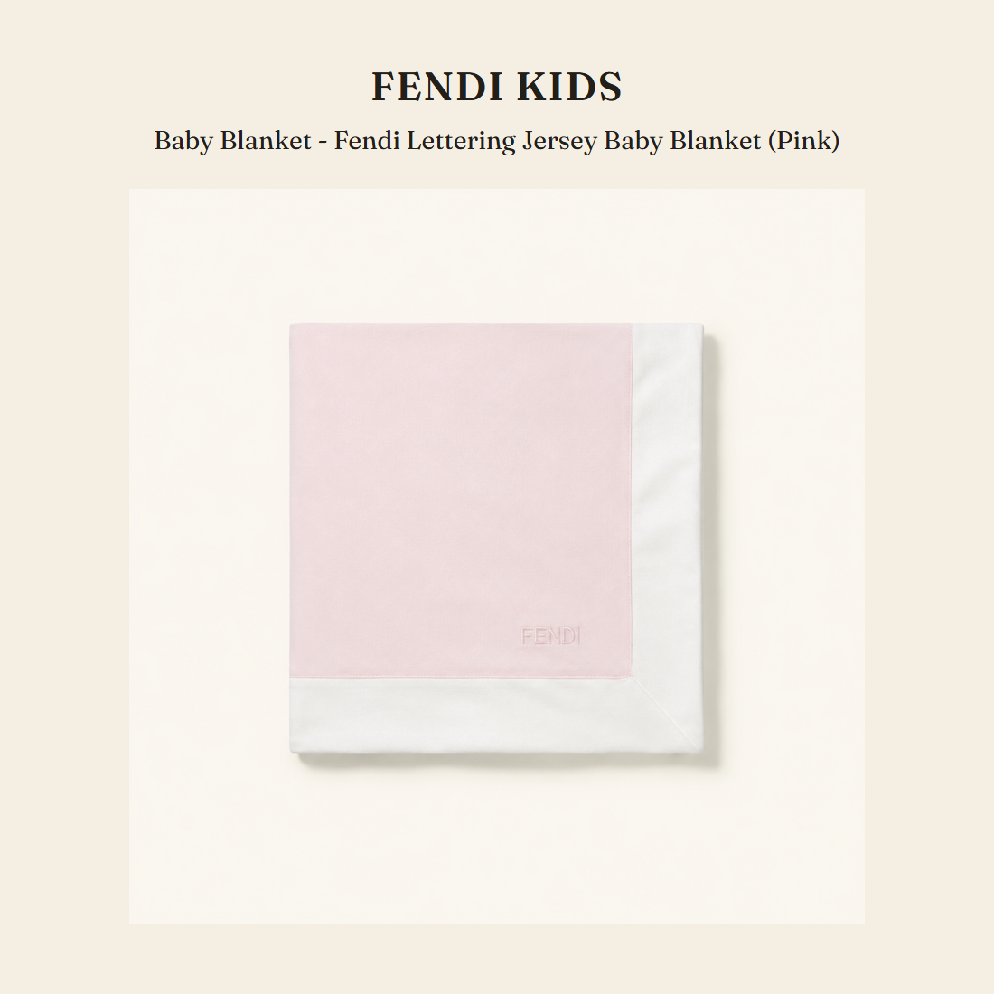 펜디 키즈(Fendi Kids) Baby Blanket - Fendi Lettering Jersey Baby Blanket (Pink) - 영국 정품 직수입 | Lhea UK(레아영국)