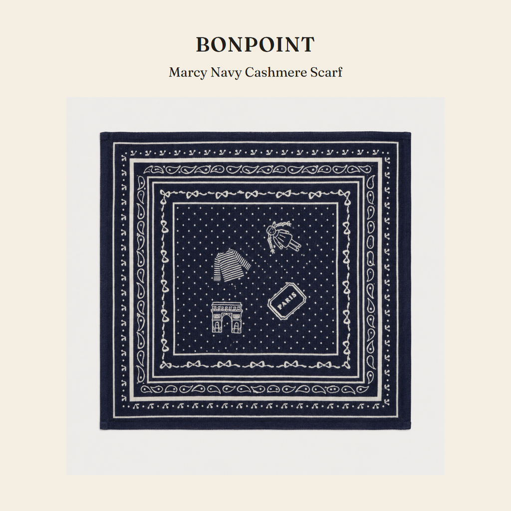 봉포인트(Bonpoint) Marcy Navy Cashmere Scarf - 영국 정품 직수입 | Lhea UK(레아영국)