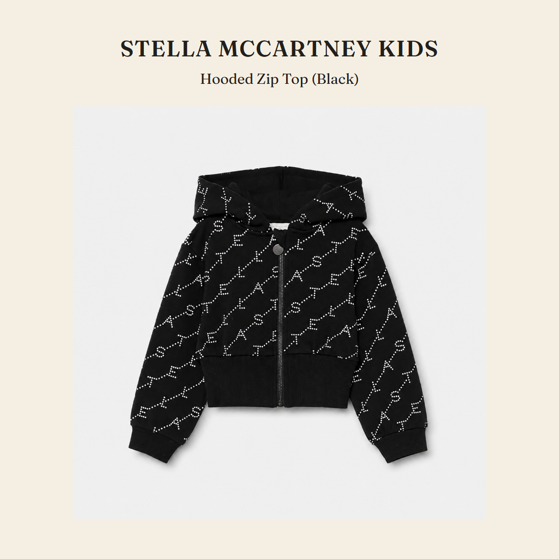 스텔라 매카트니 키즈(Stella McCartney Kids) Hooded Zip Top (Black) - 영국 정품 직수입 | Lhea UK(레아영국)
