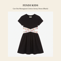 펜디 키즈(Fendi Kids) Cut-Out Monogram Cotton-Jersey Dress (Black) 원피스 - 영국 정품 직수입 | Lhea UK(레아영국)