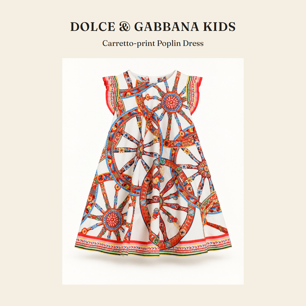 돌체앤가바나 키즈(Dolce & Gabbana Kids) Carretto-print Poplin Dress 원피스 - 영국 정품 직수입 | Lhea UK(레아영국)