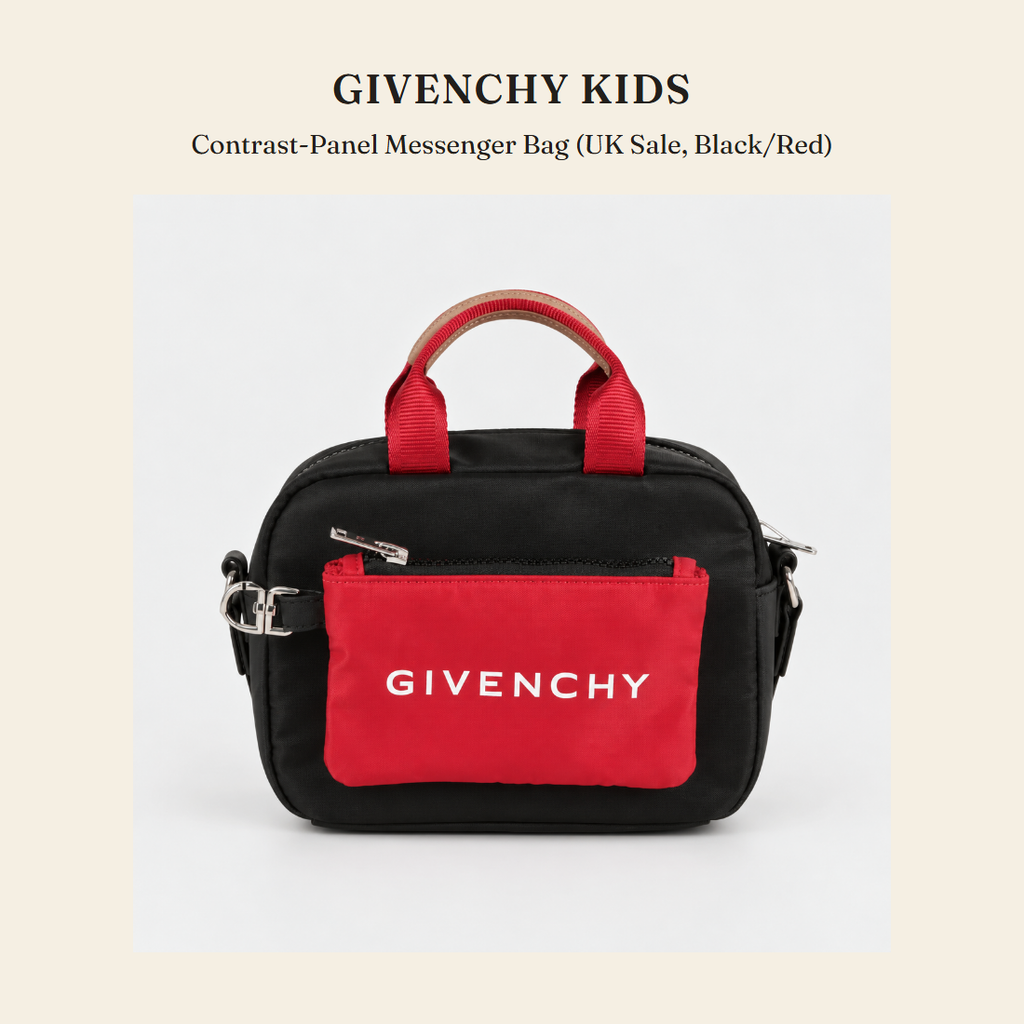 지방시 키즈(Givenchy Kids) Contrast-Panel Messenger Bag (UK Sale, Black/Red) - 영국 정품 직수입 | Lhea UK(레아영국)