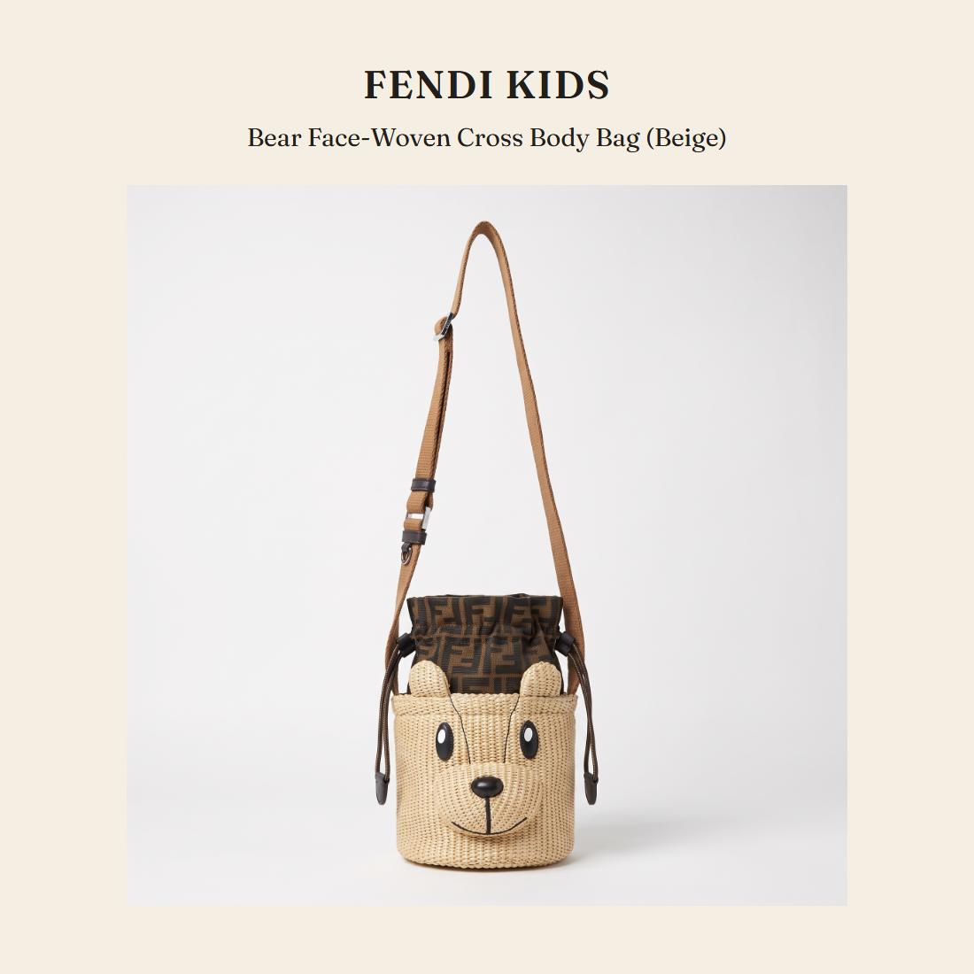 펜디 키즈(Fendi Kids) Bear Face-Woven Cross Body Bag (Beige) - 영국 정품 직수입 | Lhea UK(레아영국)