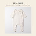 클로에 키즈(Chloé Kids) Embroidered Ruffle-Trim Babygrown Set (Three Pieces) - 영국 정품 직수입 | Lhea UK(레아영국)