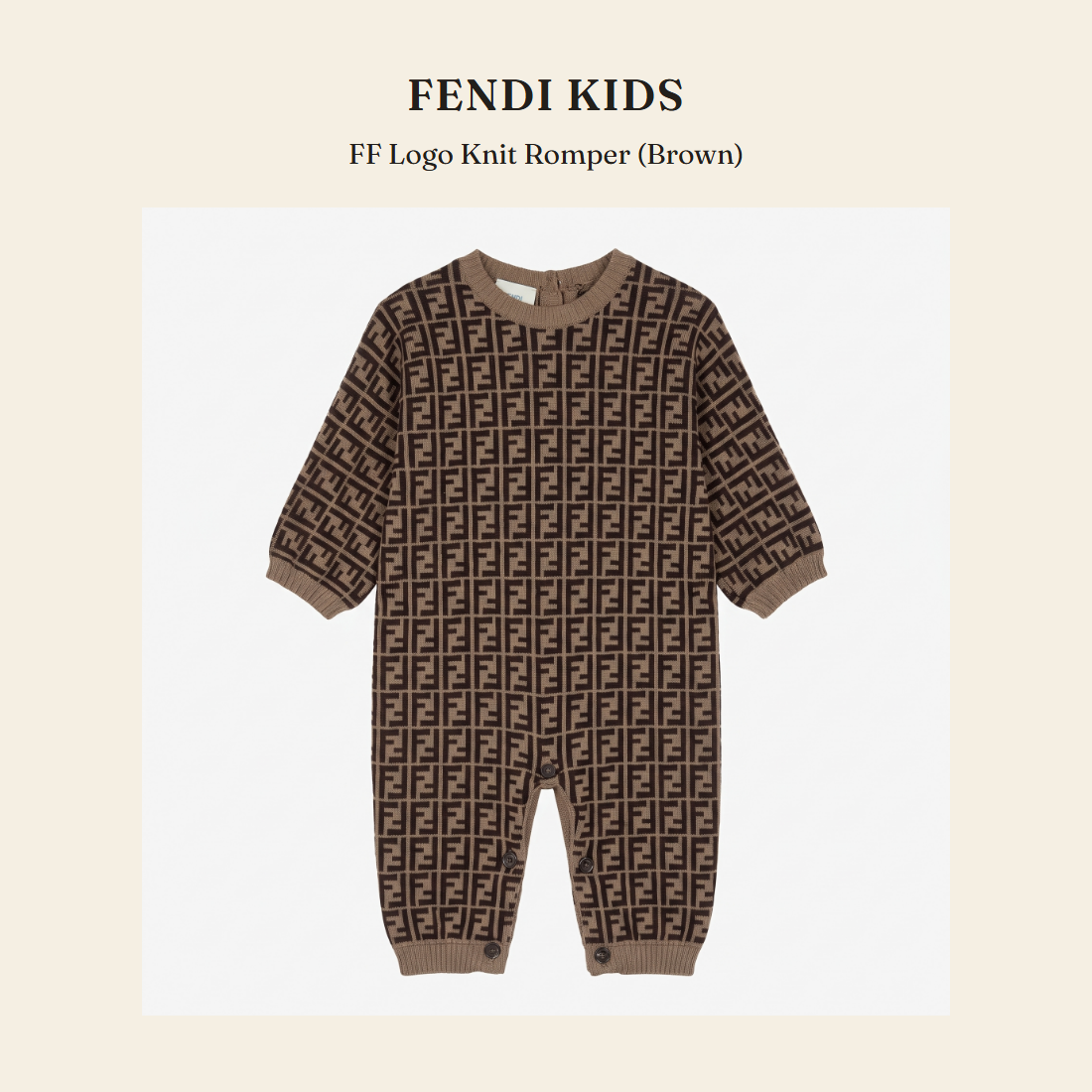 펜디 키즈(Fendi Kids) FF Logo Knit Romper (Brown) - 영국 정품 직수입 | Lhea UK(레아영국)