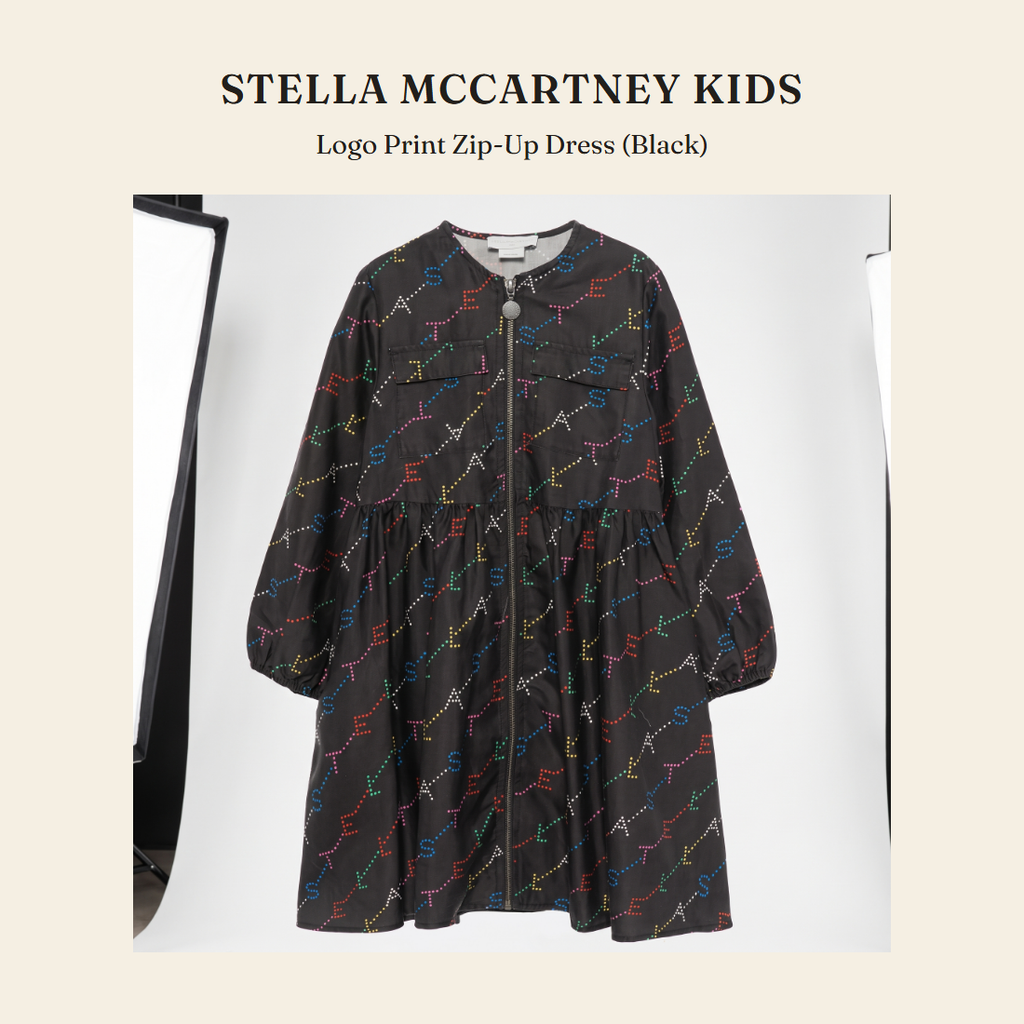 스텔라 매카트니 키즈(Stella McCartney Kids) Logo Print Zip-Up Dress (Black) 원피스 - 영국 정품 직수입 | Lhea UK(레아영국)
