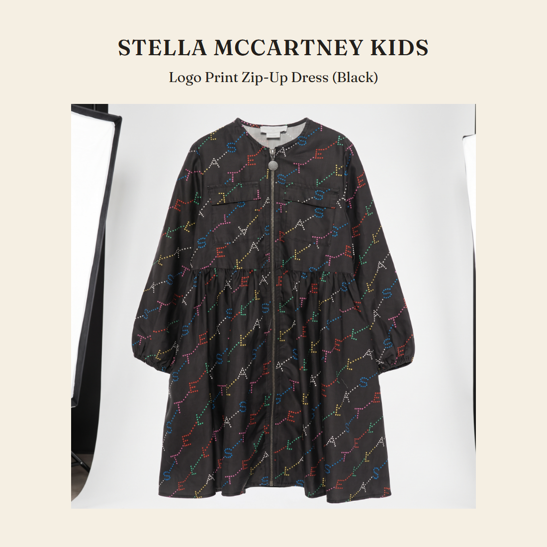 스텔라 매카트니 키즈(Stella McCartney Kids) Logo Print Zip-Up Dress (Black) 원피스 - 영국 정품 직수입 | Lhea UK(레아영국)
