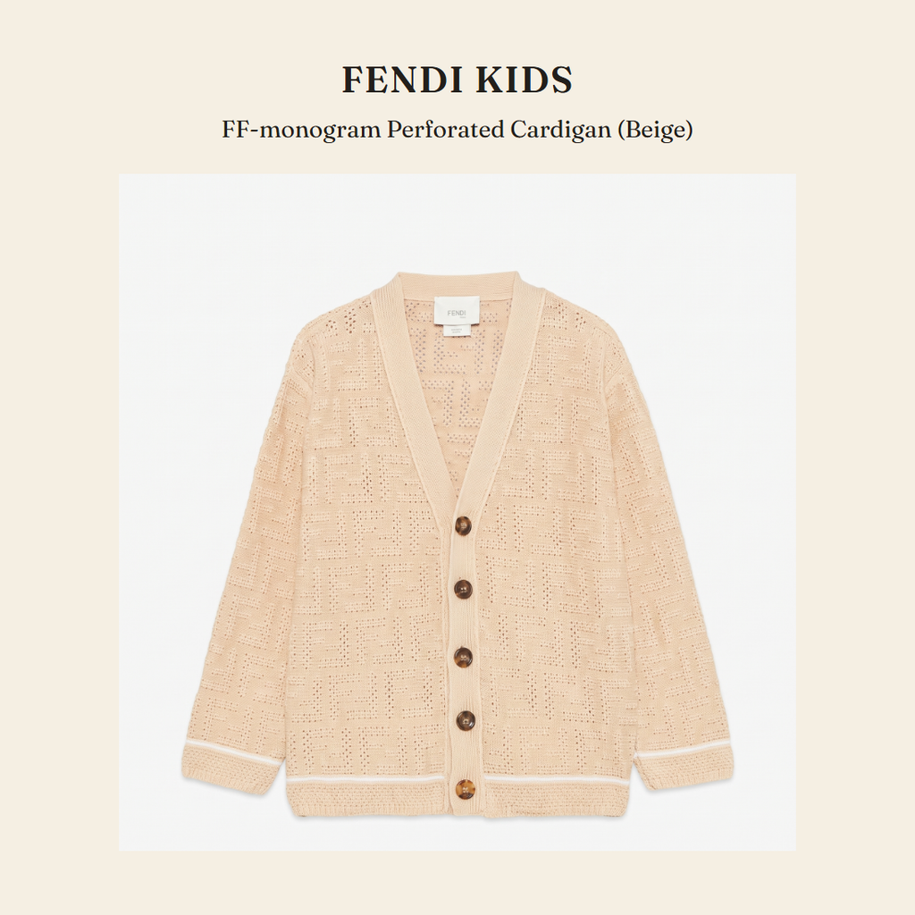 펜디 키즈(Fendi Kids) FF-monogram Perforated Cardigan (Beige) - 영국 정품 직수입 | Lhea UK(레아영국)