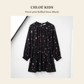 클로에 키즈(Chloé Kids) Floral-print Ruffled Dress (Black) 원피스 - 영국 정품 직수입 | Lhea UK(레아영국)