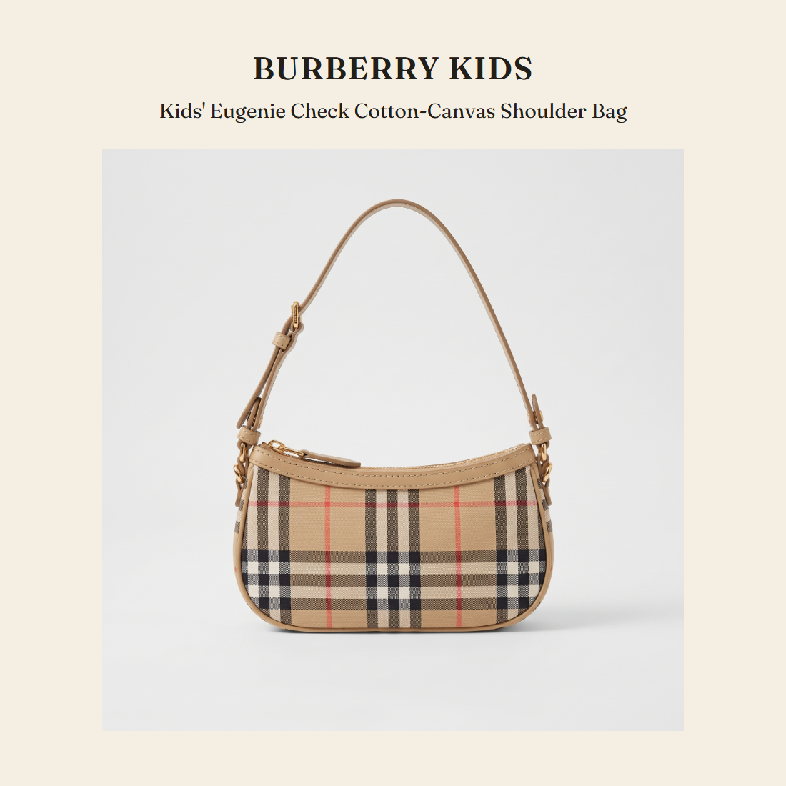 버버리 키즈(Burberry Kids) Kids' Eugenie Check Cotton-Canvas Shoulder Bag - 영국 정품 직수입 | Lhea UK(레아영국)