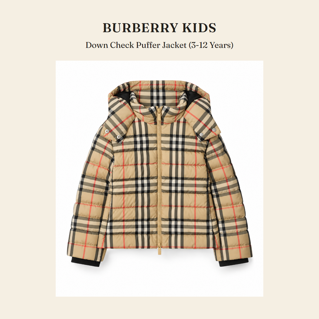 버버리 키즈(Burberry Kids) Down Check Puffer Jacket (3-12 Years) - 영국 정품 직수입 | Lhea UK(레아영국)