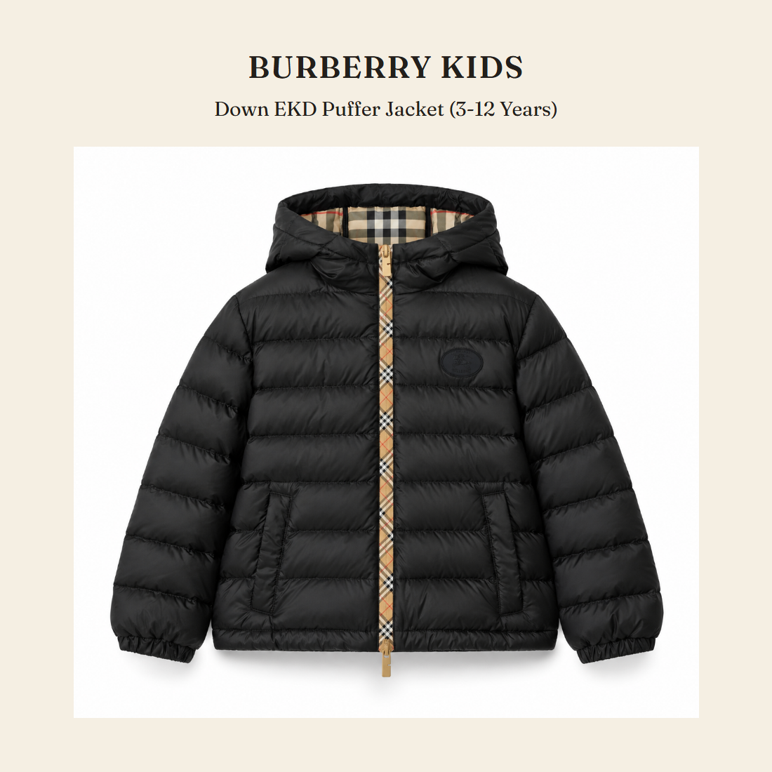 버버리 키즈(Burberry Kids) Down EKD Puffer Jacket (3-12 Years) - 영국 정품 직수입 | Lhea UK(레아영국)
