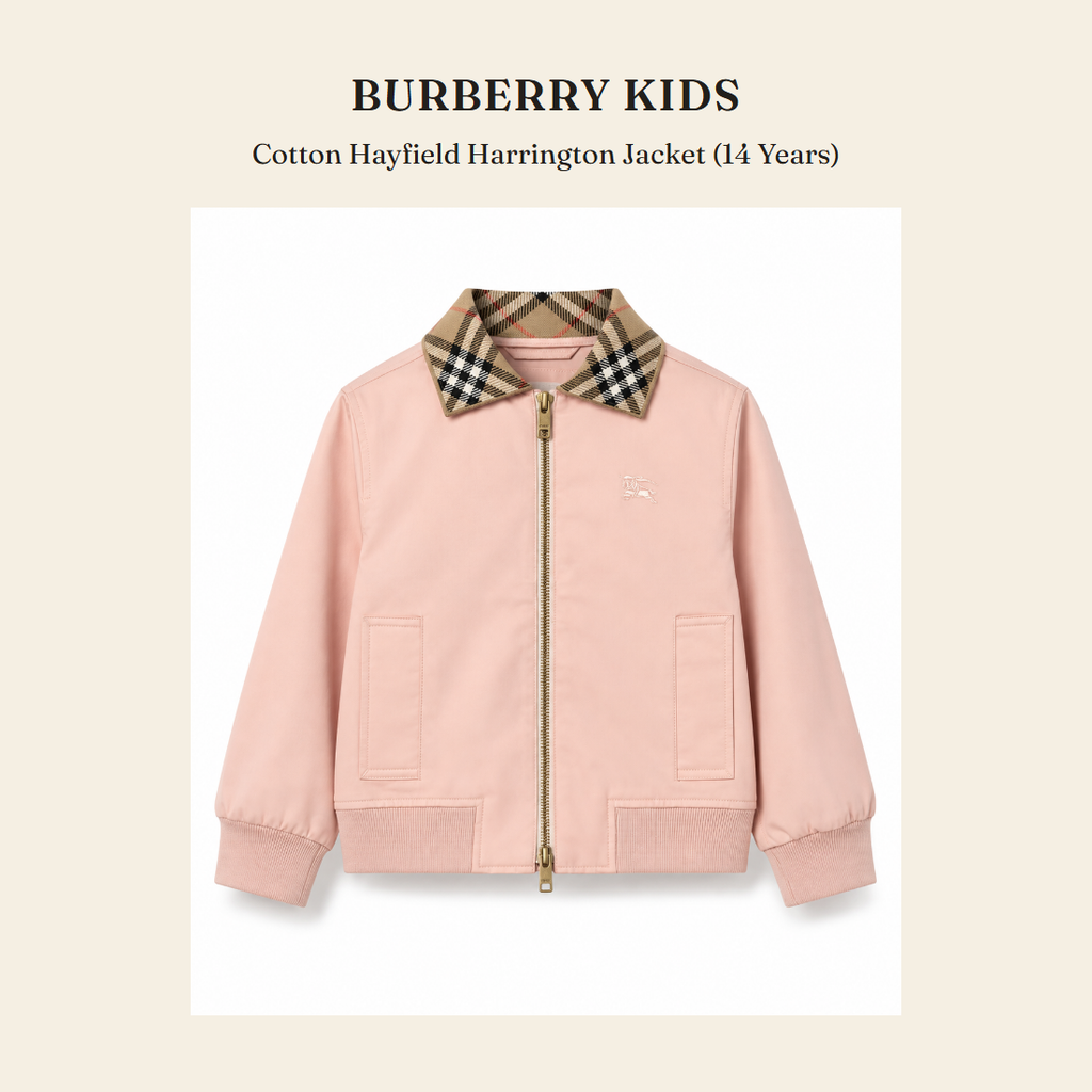 버버리 키즈(Burberry Kids) Cotton Hayfield Harrington Jacket (14 Years) - 영국 정품 직수입 | Lhea UK(레아영국)