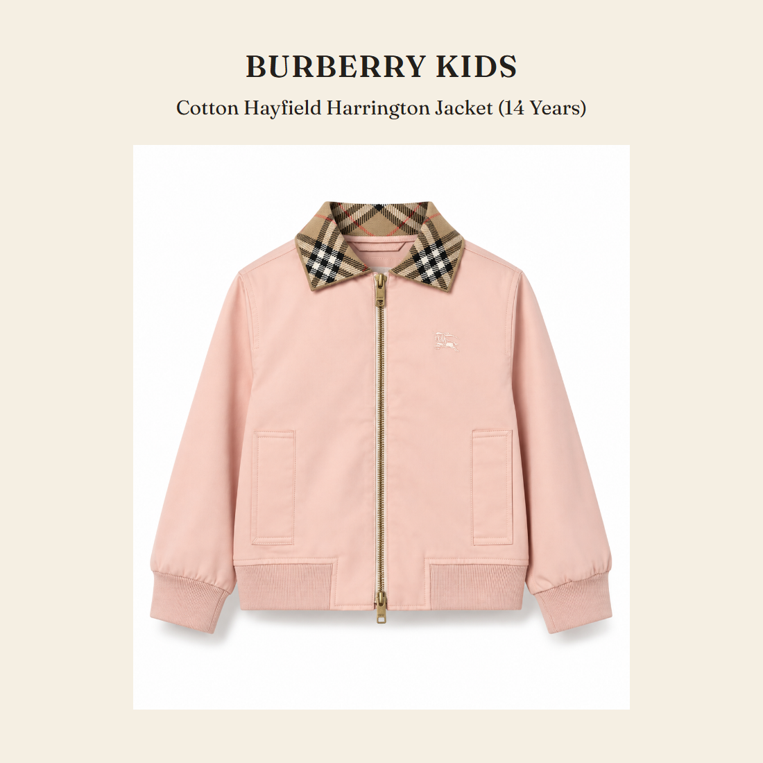 버버리 키즈(Burberry Kids) Cotton Hayfield Harrington Jacket (14 Years) - 영국 정품 직수입 | Lhea UK(레아영국)