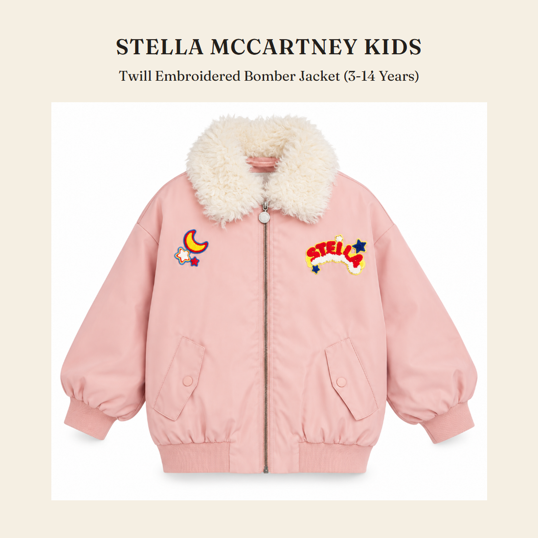 스텔라 매카트니 키즈(Stella McCartney Kids) Twill Embroidered Bomber Jacket (3-14 Years) - 영국 정품 직수입 | Lhea UK(레아영국)