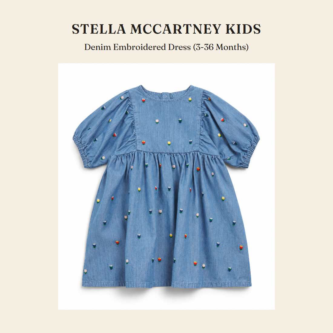 스텔라 매카트니 키즈(Stella McCartney Kids) Denim Embroidered Dress (3-36 Months) 원피스 - 영국 정품 직수입 | Lhea UK(레아영국)