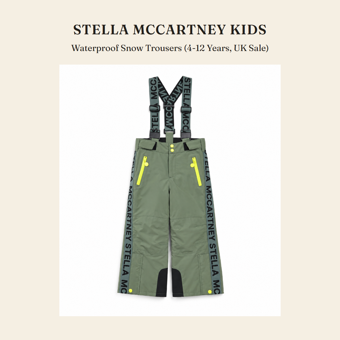 스텔라 매카트니 키즈(Stella McCartney Kids) Waterproof Snow Trousers (4-12 Years, UK Sale) - 영국 정품 직수입 | Lhea UK(레아영국)