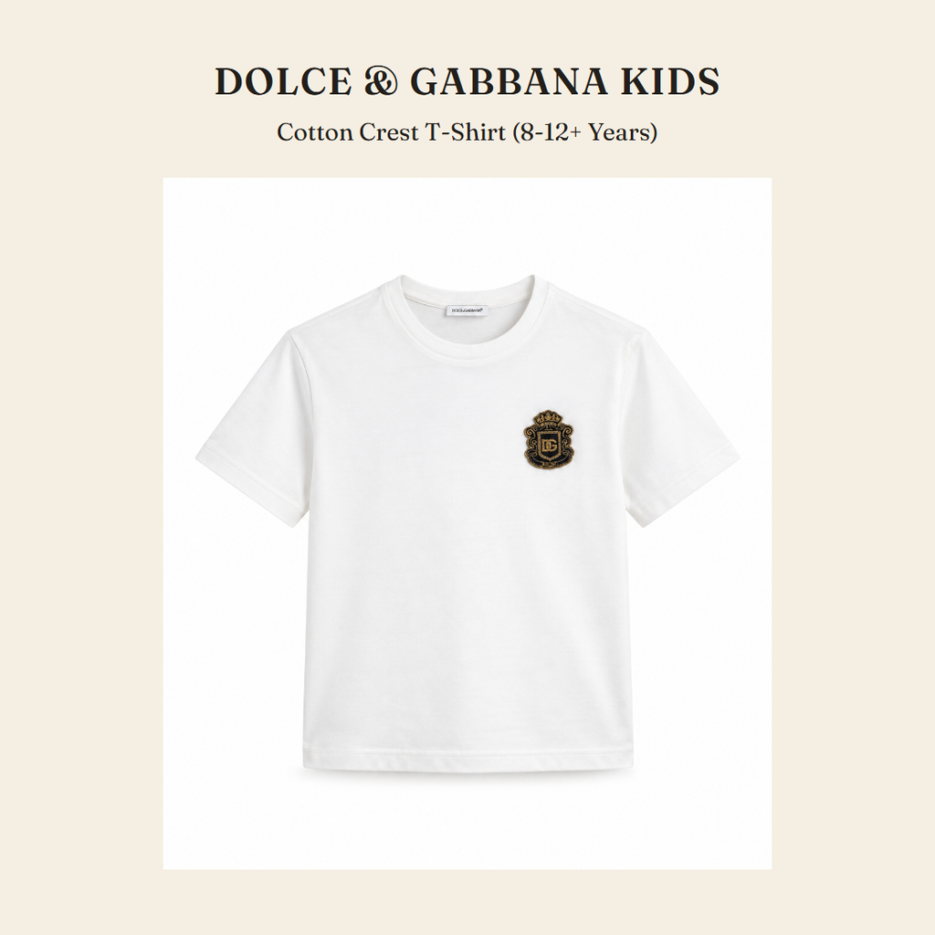 돌체앤가바나 키즈(Dolce & Gabbana Kids) Cotton Crest T-Shirt (8-12+ Years) - 영국 정품 직수입 | Lhea UK(레아영국)