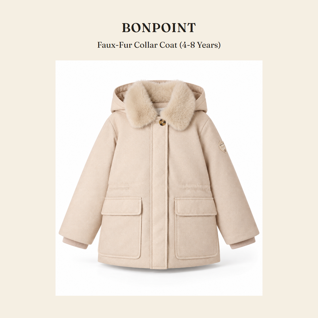 봉포인트(Bonpoint) Faux-Fur Collar Coat (4-8 Years) - 영국 정품 직수입 | Lhea UK(레아영국)
