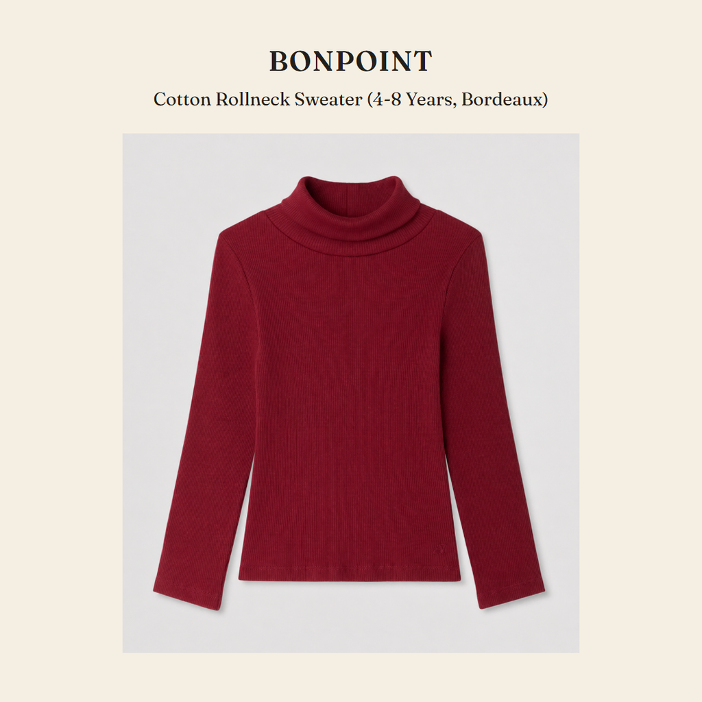봉포인트(Bonpoint) Cotton Rollneck Sweater (4-8 Years, Bordeaux) - 영국 정품 직수입 | Lhea UK(레아영국)