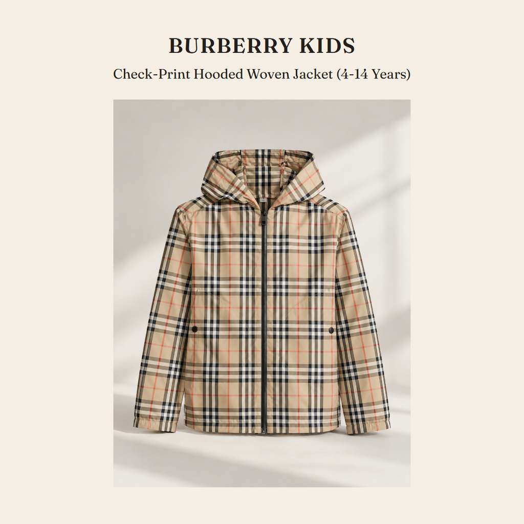 버버리 키즈(Burberry Kids) Check-Print Hooded Woven Jacket (4-14 Years) - 영국 정품 직수입 | Lhea UK(레아영국)