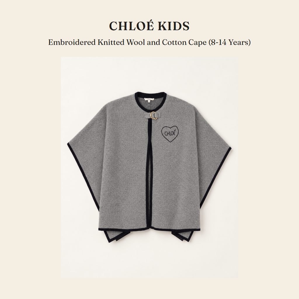 클로에 키즈(Chloé Kids) Embroidered Knitted Wool and Cotton Cape (8-14 Years) - 영국 정품 직수입 | Lhea UK(레아영국)