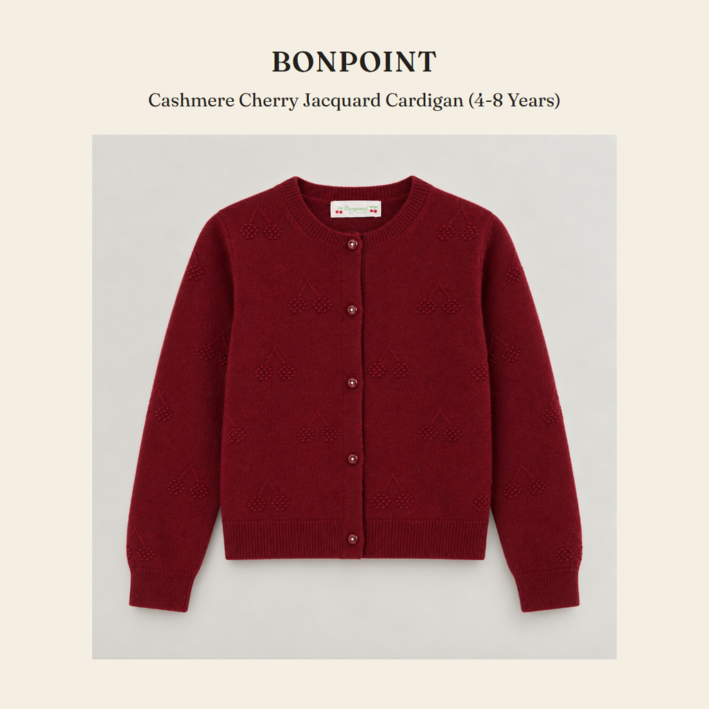 봉포인트(Bonpoint) Cashmere Cherry Jacquard Cardigan (4-8 Years) - 영국 정품 직수입 | Lhea UK(레아영국)
