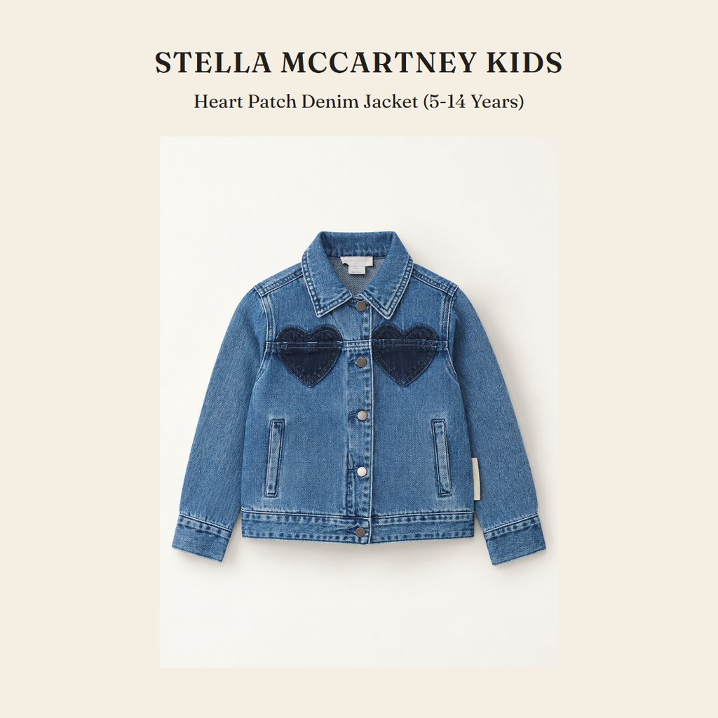 스텔라 매카트니 키즈(Stella McCartney Kids) Heart Patch Denim Jacket (5-14 Years) - 영국 정품 직수입 | Lhea UK(레아영국)