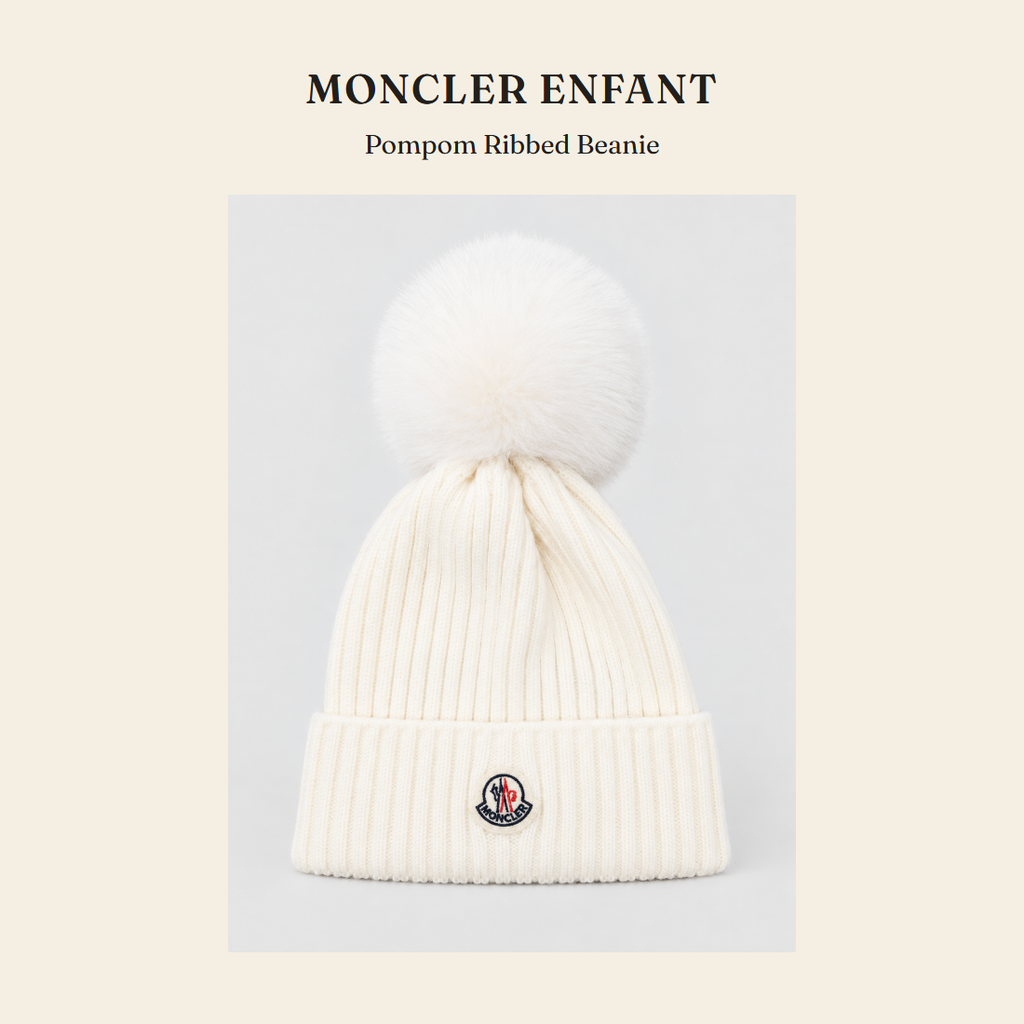 몽클레르 앙팡(Moncler Enfant) Pompom Ribbed Beanie 모자 - 영국 정품 직수입 | Lhea UK(레아영국)