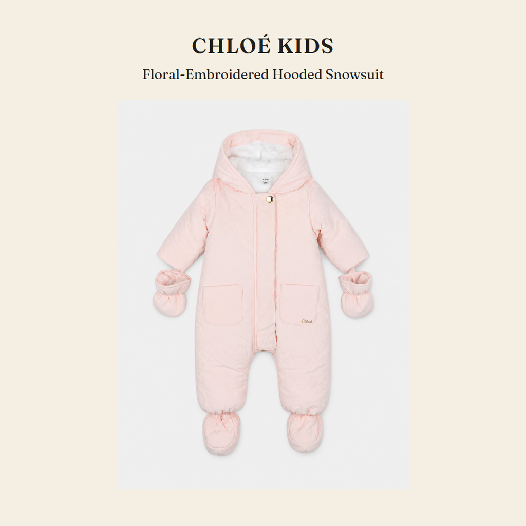 클로에 키즈(Chloé Kids) Floral-Embroidered Hooded Snowsuit - 영국 정품 직수입 | Lhea UK(레아영국)